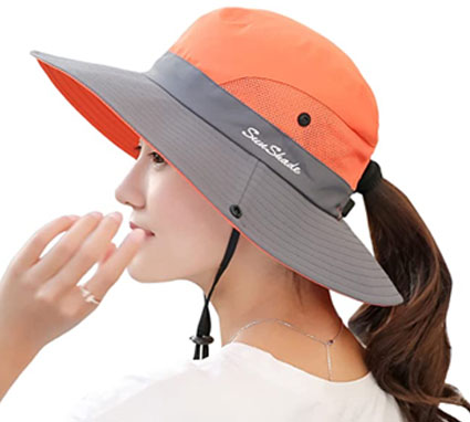 Muryobao Women's Ponytail Sun Hat UV Protection